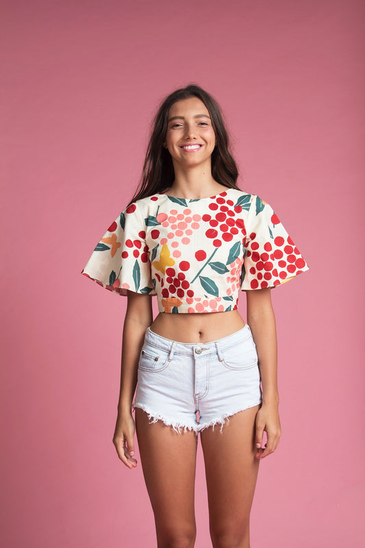 Open Back Crop Top (Cherry Blossom)