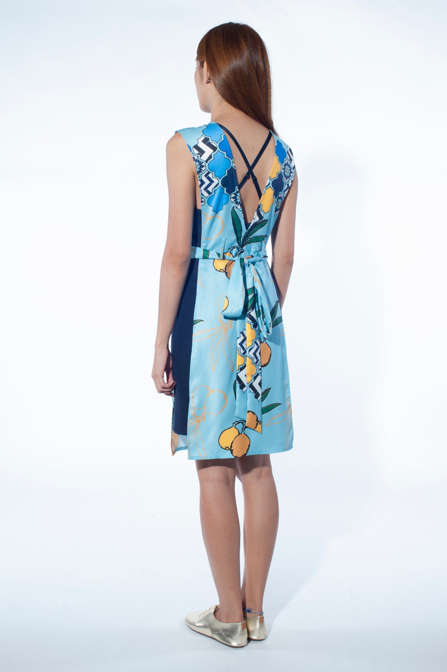 Apron Overlay Dress (Chefchaouen Print)