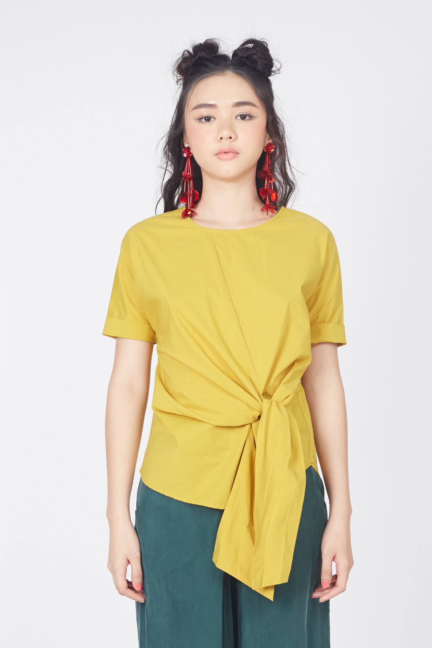Knotted Blouse (Mustard)